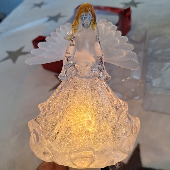 St Nicholas Square Acrylic Clear Angel Night Light‎ Beautiful Wings Christmas - Picture 2 of 11